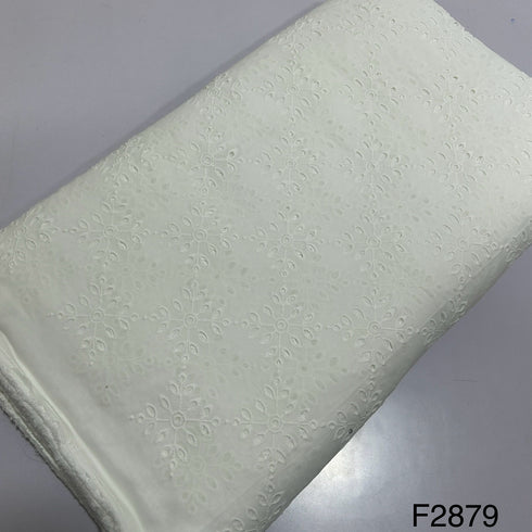 Chikankari Cotton Fabric-F2879